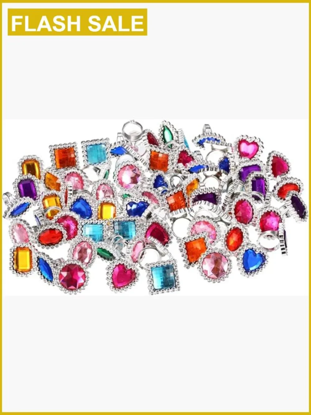 72 Pcs Adjustable Plastic Rings for Kids Dress Up